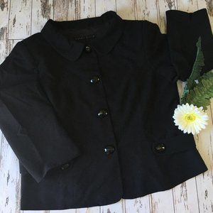 Perry Ellis Black 4 Button Cute Neck Blazer